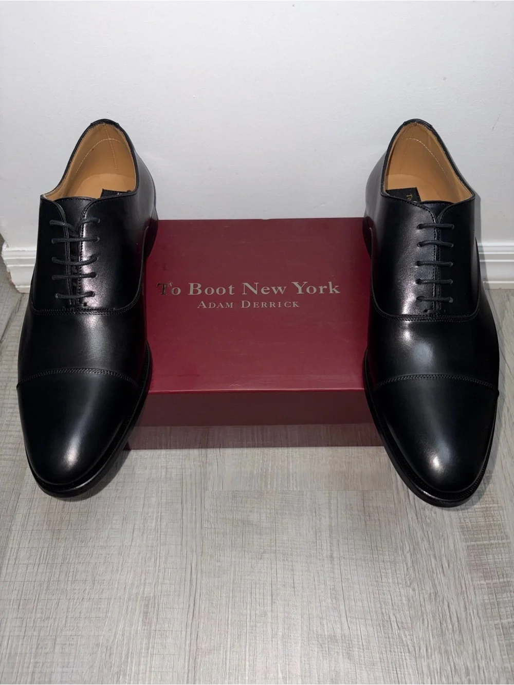 To Boot New York Forley Men’s Black Leather Cap Toe Oxford Dress Shoes